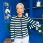 Sorcha Striped Cardi Black