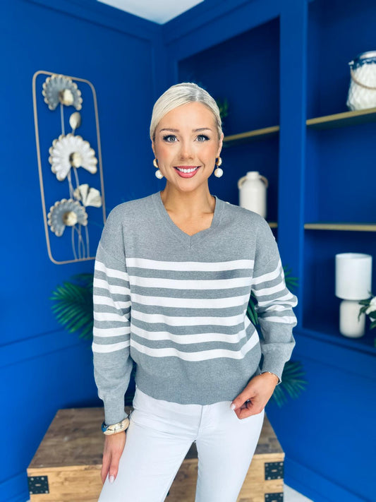 Molly Button Detail Knit Jumper Grey