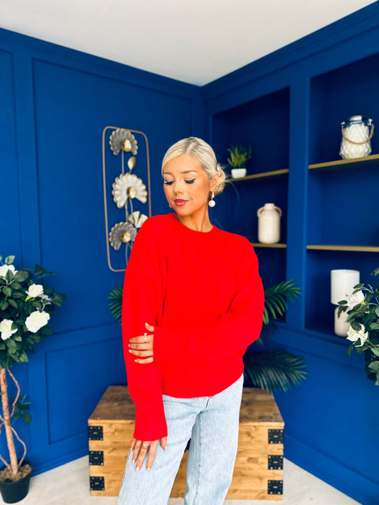 Paula Soft Knit Jumper Red