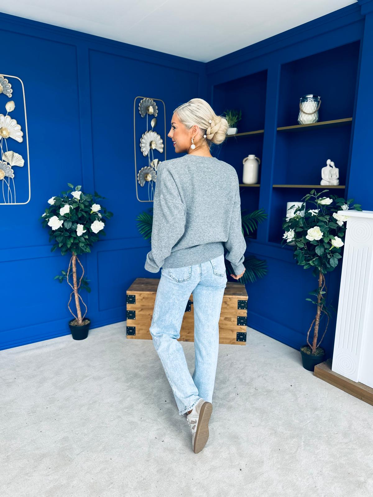 Paula Soft Knit Jumper Dark Grey