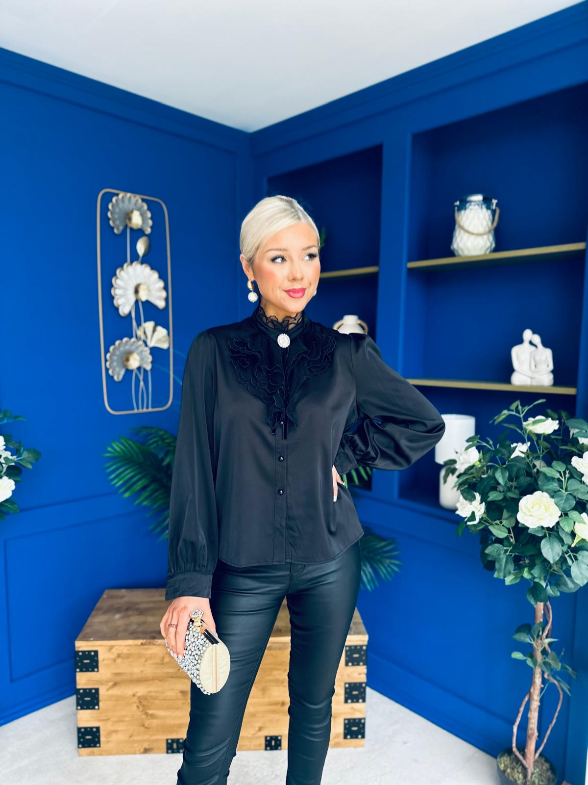 Shea Detailed Blouse Black