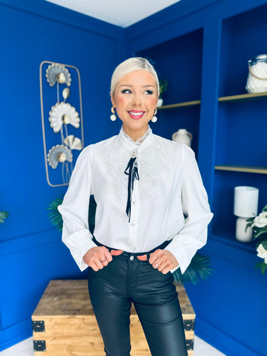 Shea Detailed Blouse White