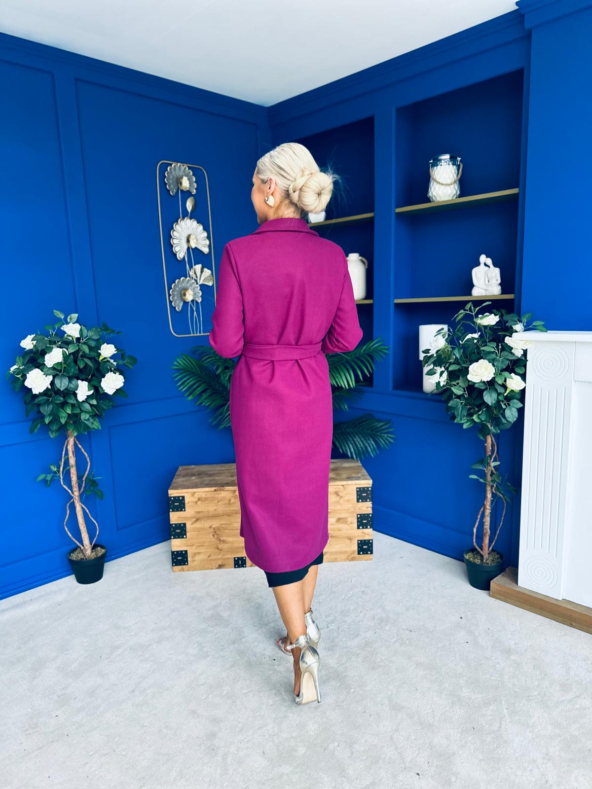 Angela Detailed Trench Coat Plum