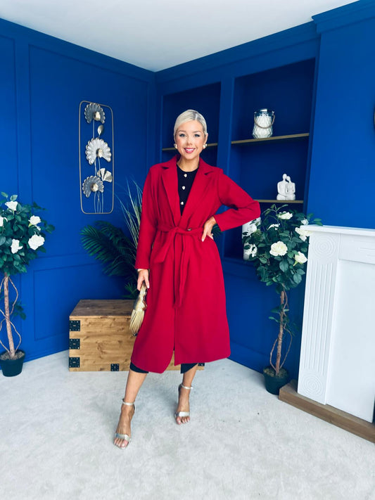 Angela Detailed Trench Coat Wine