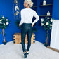Hana Detailed Skinny Jeans Black
