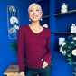 Suzi Detailed Longline Top Burgundy