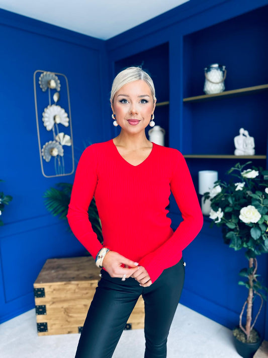 Suzi Detailed Longline Top Red