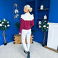 Michelle Detailed Cardi Burgundy