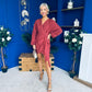 Danni Drape Detail Mini Dress Wine