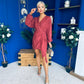 Danni Drape Detail Mini Dress Wine