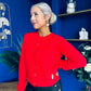 Eila Detailed Cardi Red