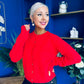 Eila Detailed Cardi Red