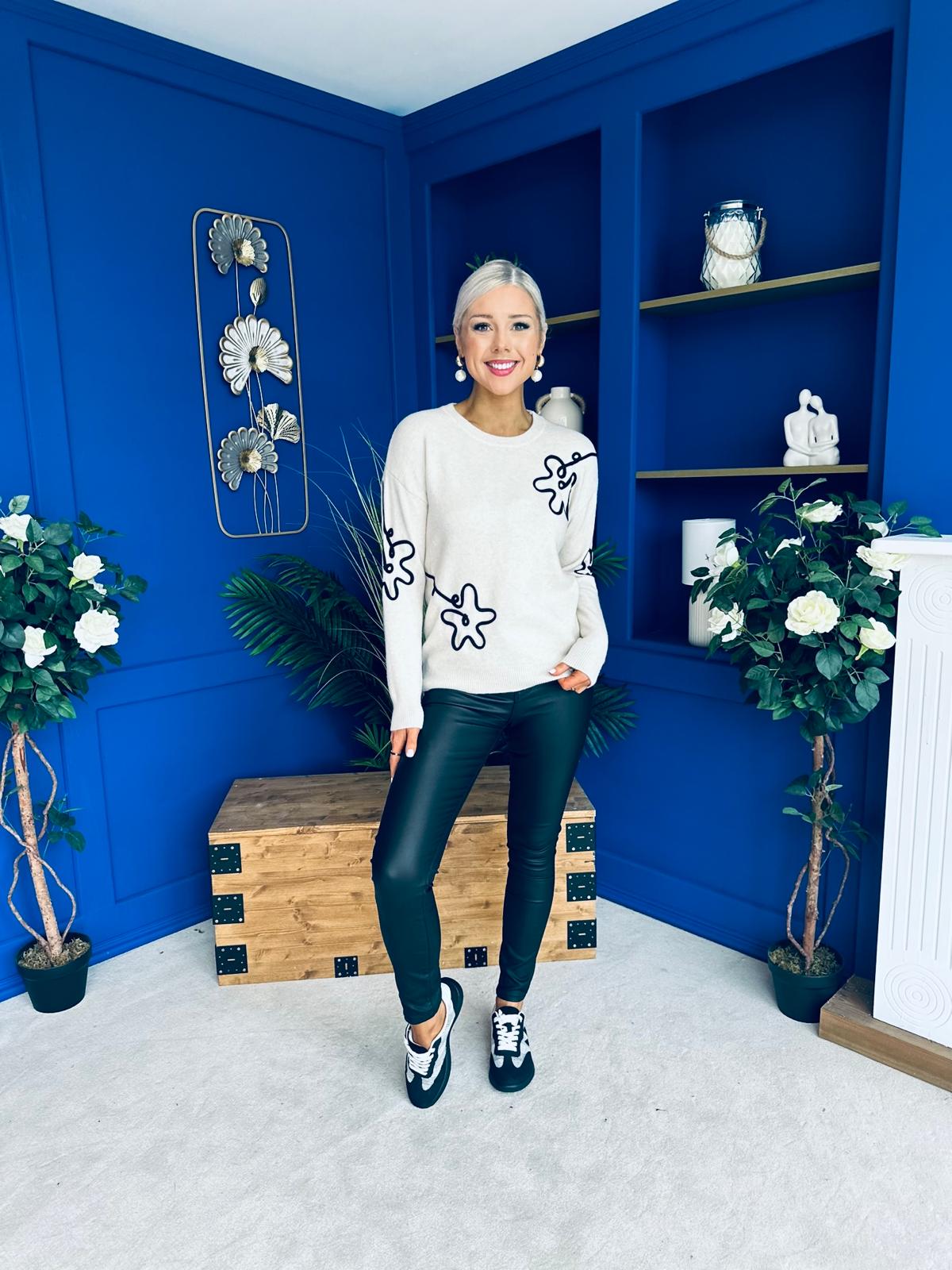 Sam Detailed Knit Jumper Cream