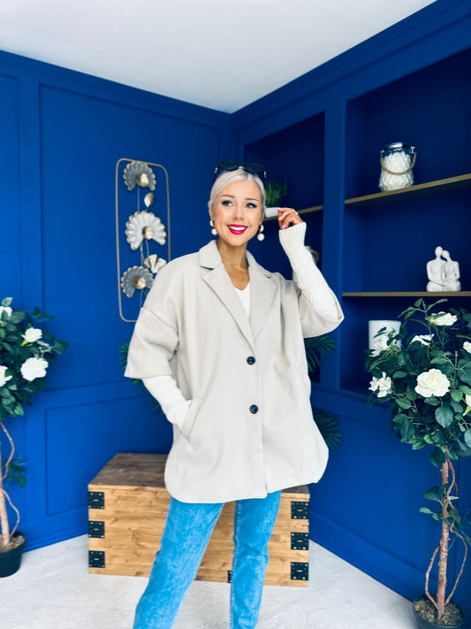 Collette Detailed Coat Beige