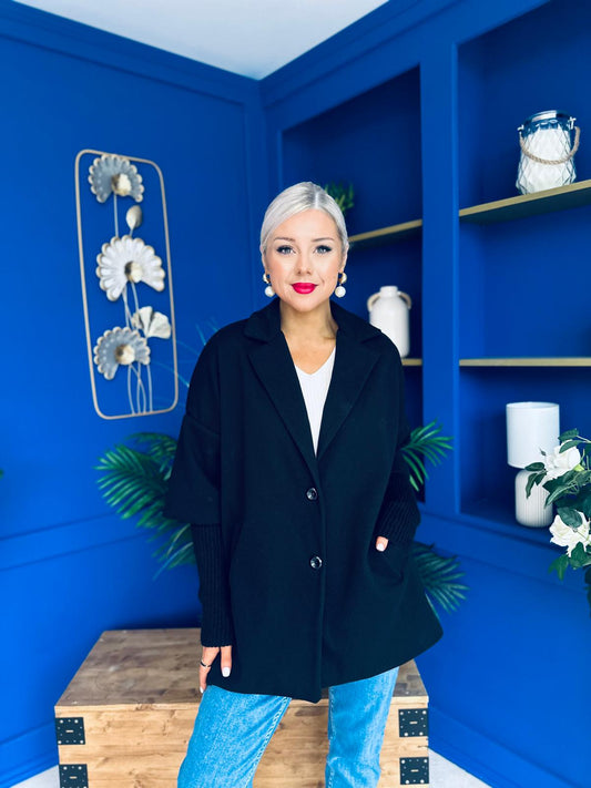 Collette Detailed Coat Black