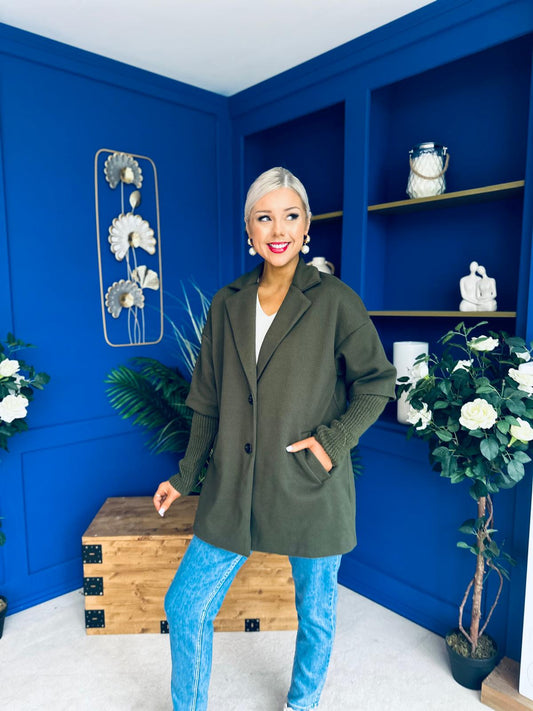 Collette Detailed Coat Khaki
