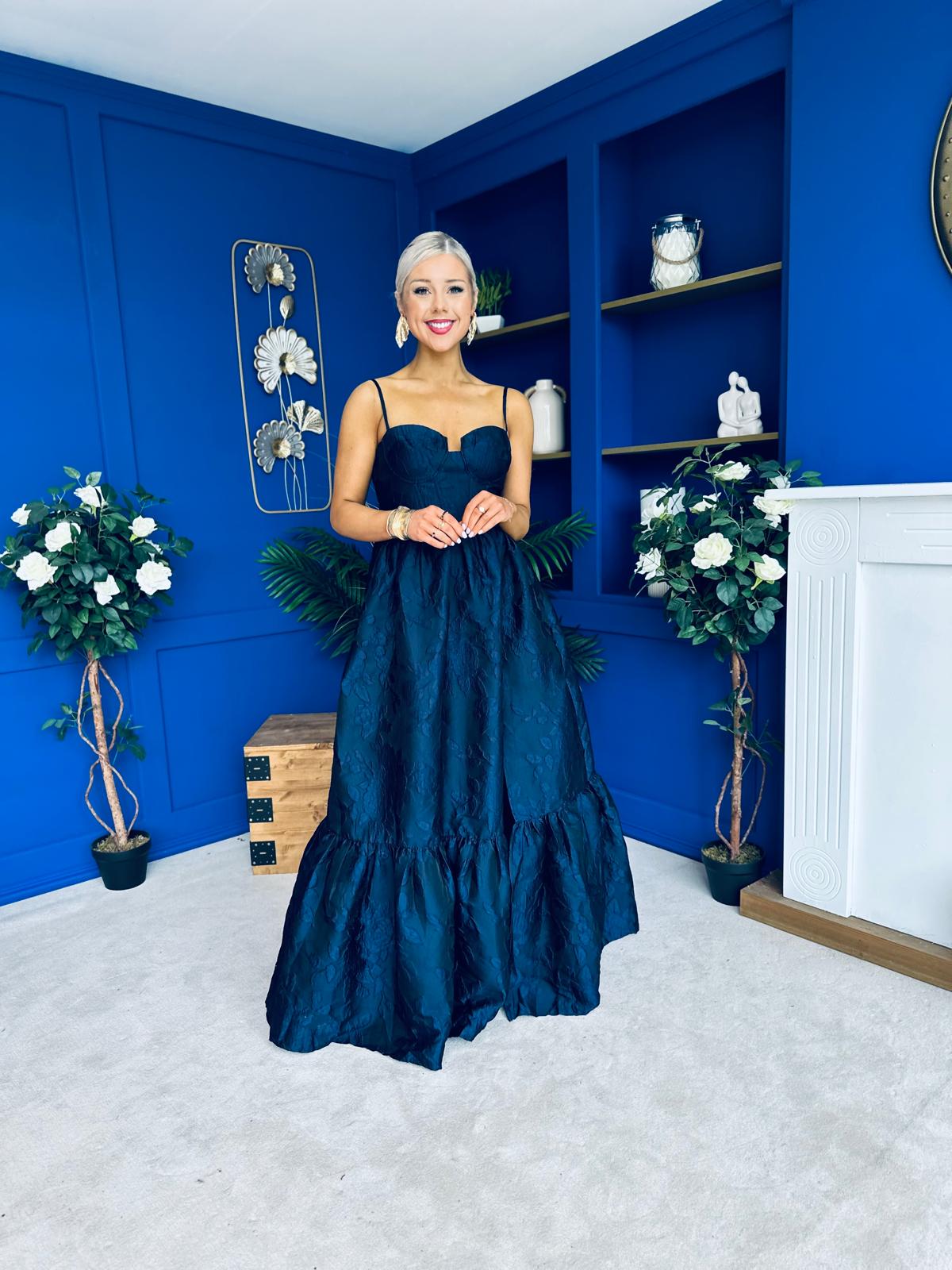 Jacinta Detailed Occasion Dress Navy