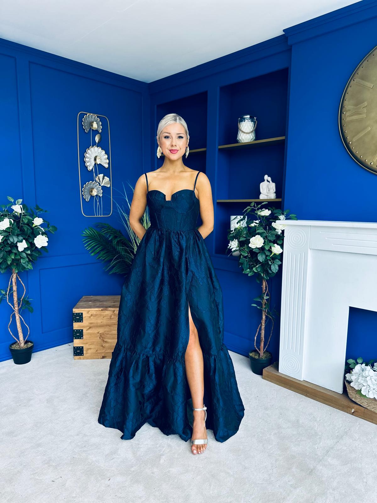 Jacinta Detailed Occasion Dress Navy