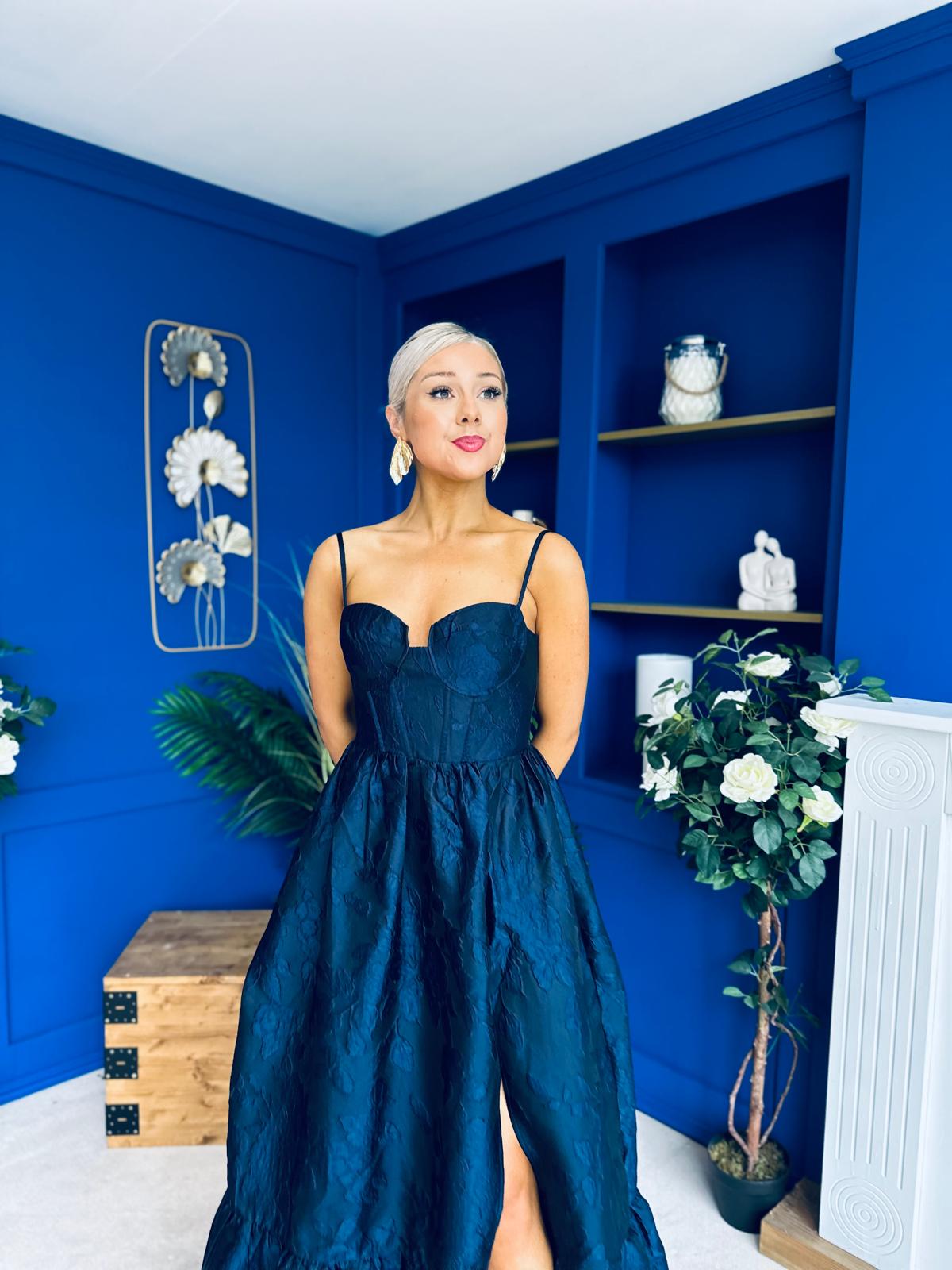 Jacinta Detailed Occasion Dress Navy