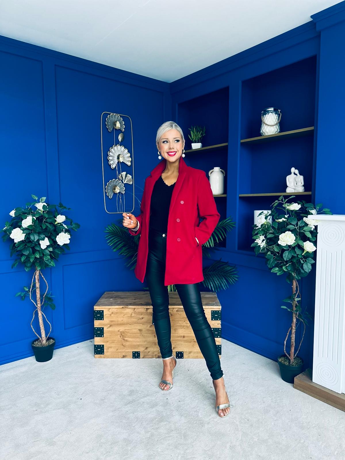 Miriam Double Breasted Jacket Wine