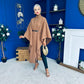 Phoebe Belted Longline Cape Camel Pre Order 18 Sept