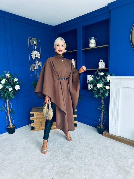 Phoebe Belted Longline Cape Coco