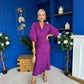 Maria Plisse Detail Midi Dress Violet