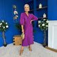 Maria Plisse Detail Midi Dress Violet