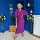Maria Plisse Detail Midi Dress Violet