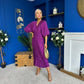 Maria Plisse Detail Midi Dress Violet