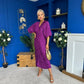Maria Plisse Detail Midi Dress Violet