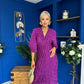 Maria Plisse Detail Midi Dress Violet