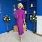 Maria Plisse Detail Midi Dress Violet