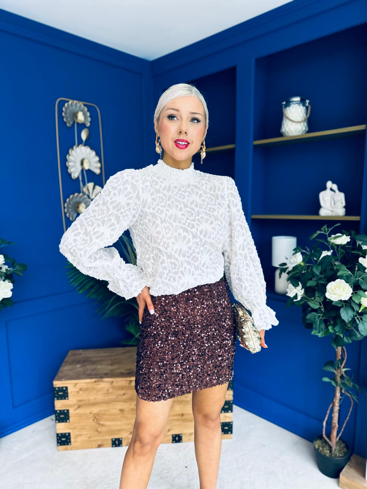 Freda Detailed Blouse Cream