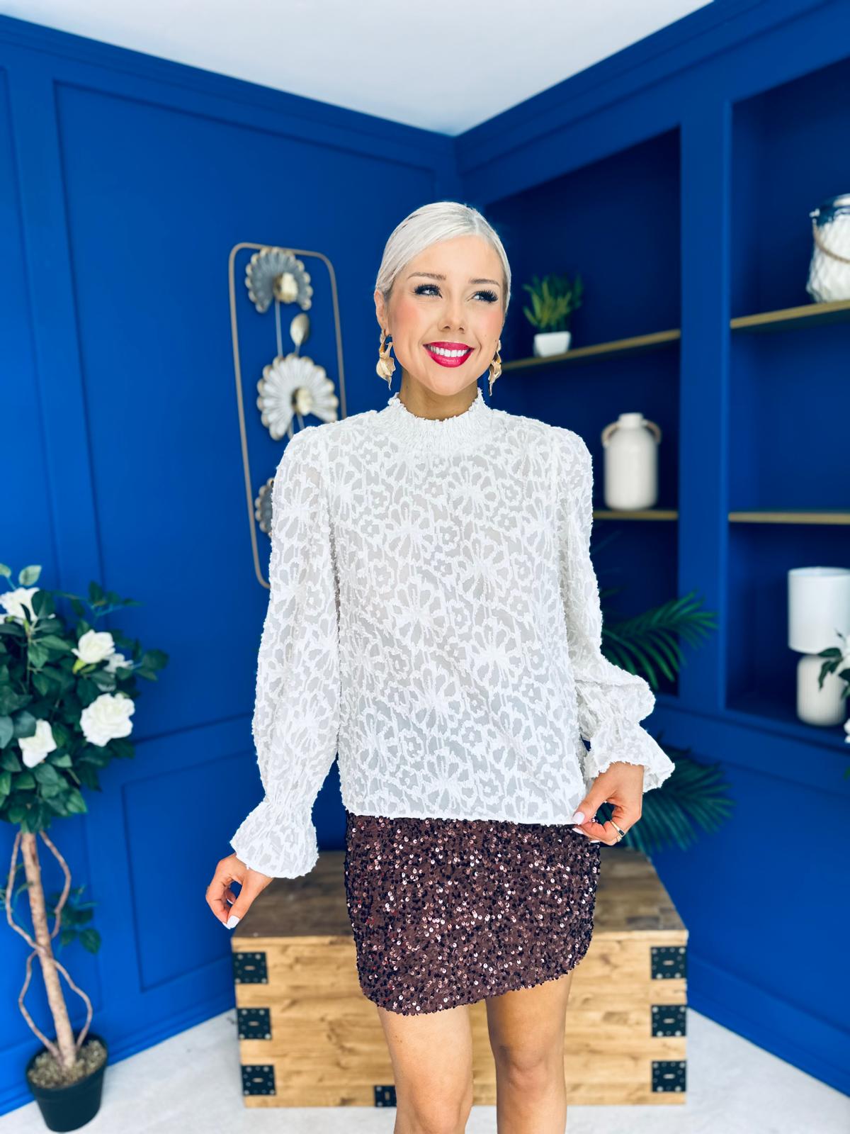 Freda Detailed Blouse Cream
