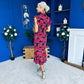 Hannah Frill Sleeve Button Front Midi Dress Black Ruby Floral