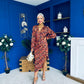 Elsa Foiled Print Long Sleeve Assymetric Dress