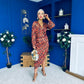 Elsa Foiled Print Long Sleeve Assymetric Dress