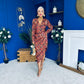 Elsa Foiled Print Long Sleeve Assymetric Dress