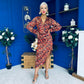 Elsa Foiled Print Long Sleeve Assymetric Dress