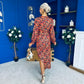 Elsa Foiled Print Long Sleeve Assymetric Dress
