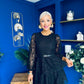 Julia Belted Lace Occasion Dress Black