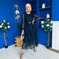 Julia Belted Lace Occasion Dress Black
