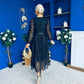 Julia Belted Lace Occasion Dress Black