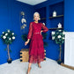 Julia Belted Lace Occasion Dress Wine
