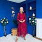 Julia Belted Lace Occasion Dress Wine