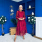 Julia Belted Lace Occasion Dress Wine