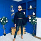 Justine Belted Cape Black