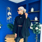 Justine Belted Cape Black
