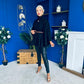 Justine Belted Cape Black